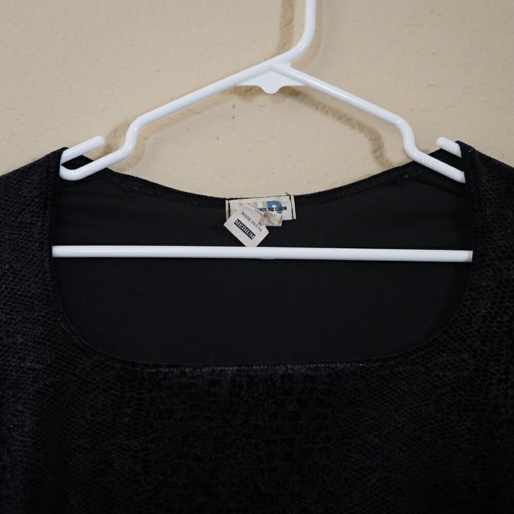 Vintage Paul Harris Design Square Neck Velvet Animal Burnout M Whimsigoth 90s - Picture 3 of 6